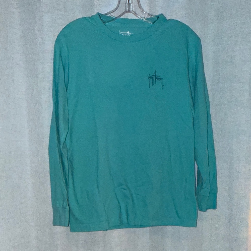 Guy Harvey Teal Long Sleeve Logo Tee